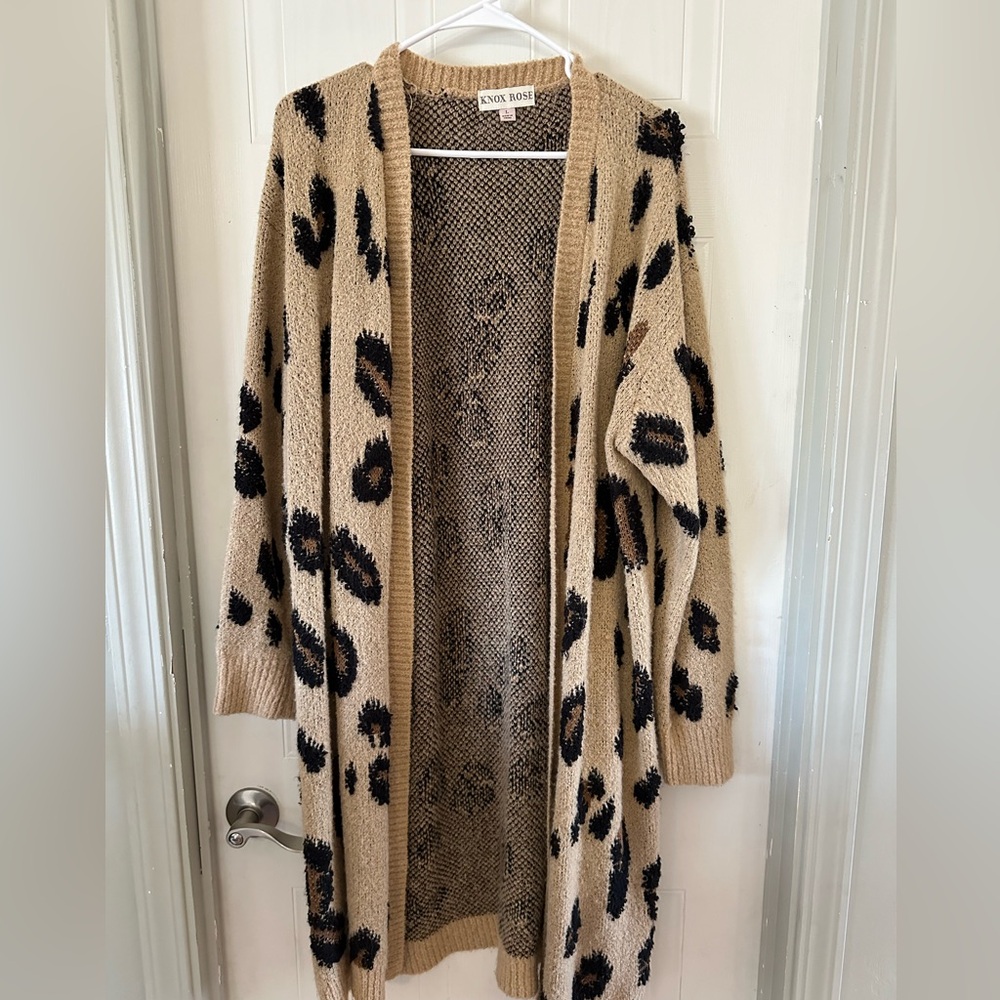 Knox Rose Leopard Cardigan L